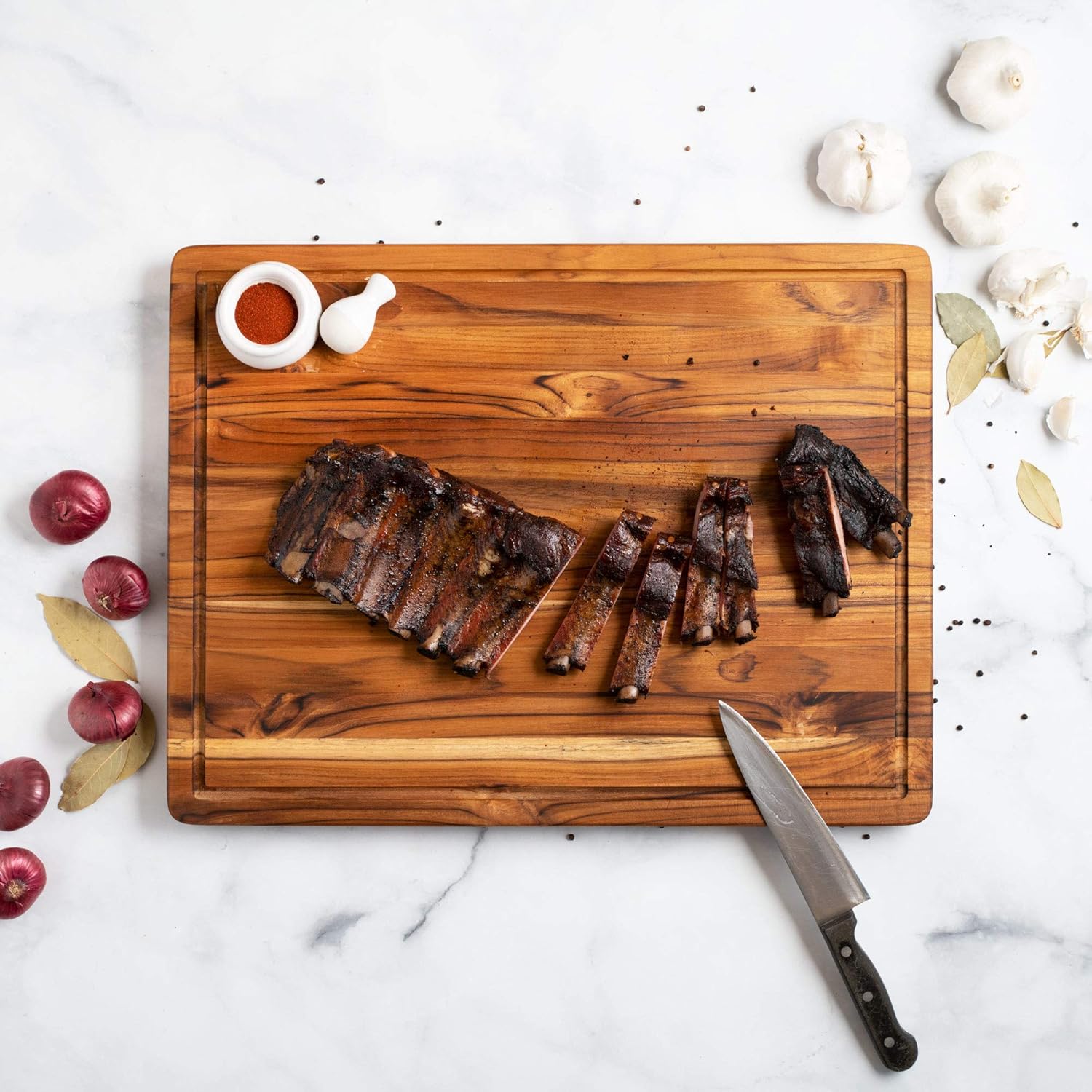 Large Wooden Cutting Board with Juice Groove 24x18x1.5 Inch a7