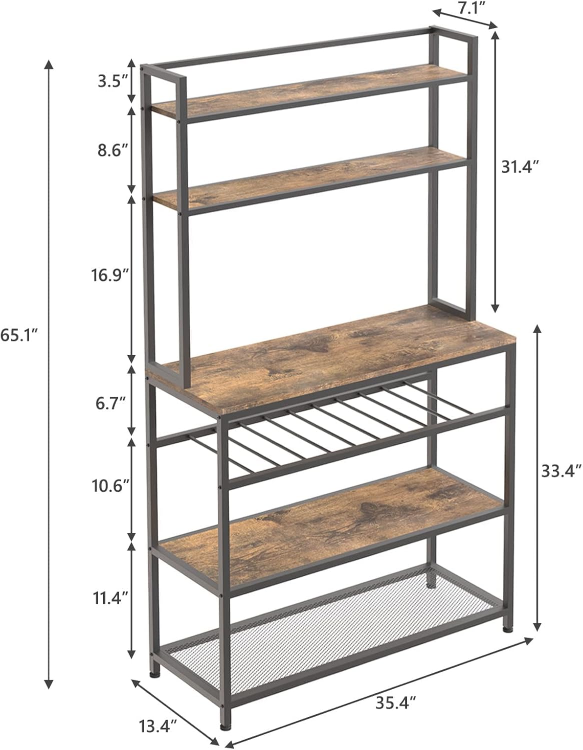Industrial Kitchen Baker's Rack Coffee Station Microwave Stand a7