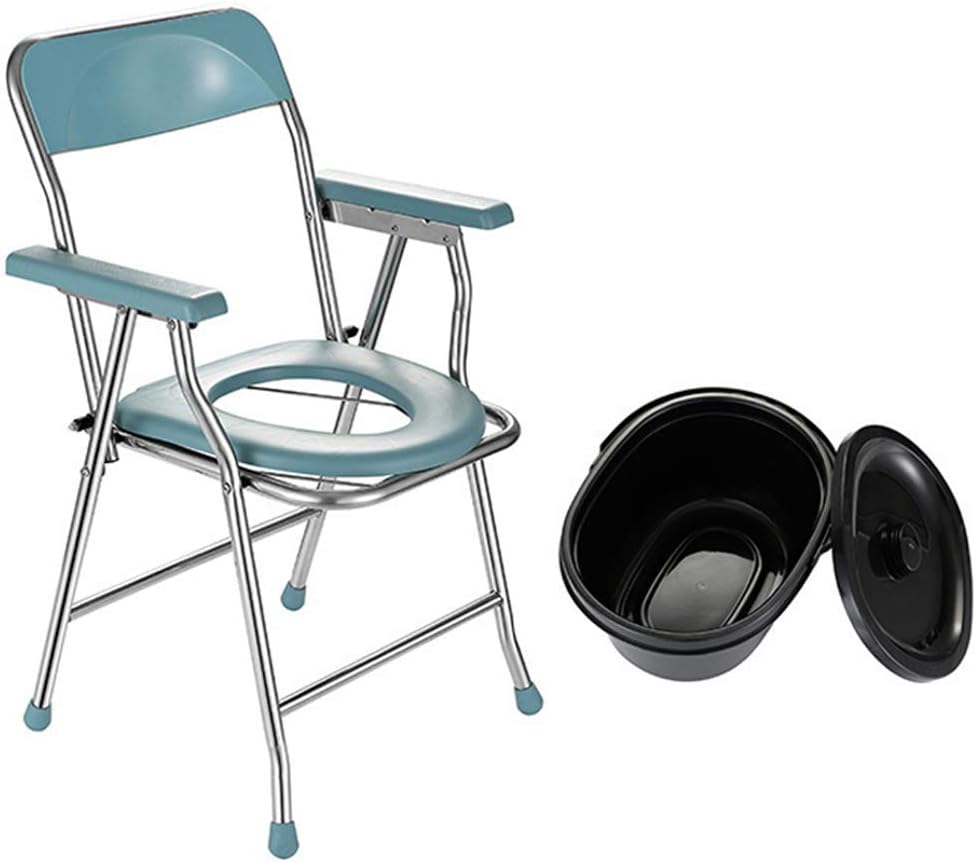 Bathroom Safety Toilet Shower Chair Folding Bedside Potty for Elderly Disabled k7m