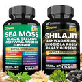 Zoyava Dynamic Vitality Bundle, Sea Moss and Shilajit Bundle, Sea Moss 7000mg, Black Seed Oil 4000mg, Ashwagandha 2000mg, Ginger & Shilajit 9000mg, Rhodiola Rosea 1000mg, Panax Ginseng (2 Pack)