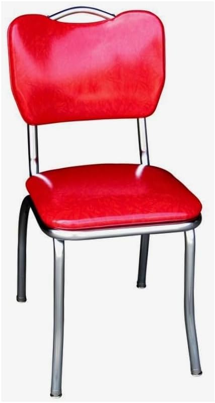 Diner Chair with Pulled Seat Cracked Ice Red k7