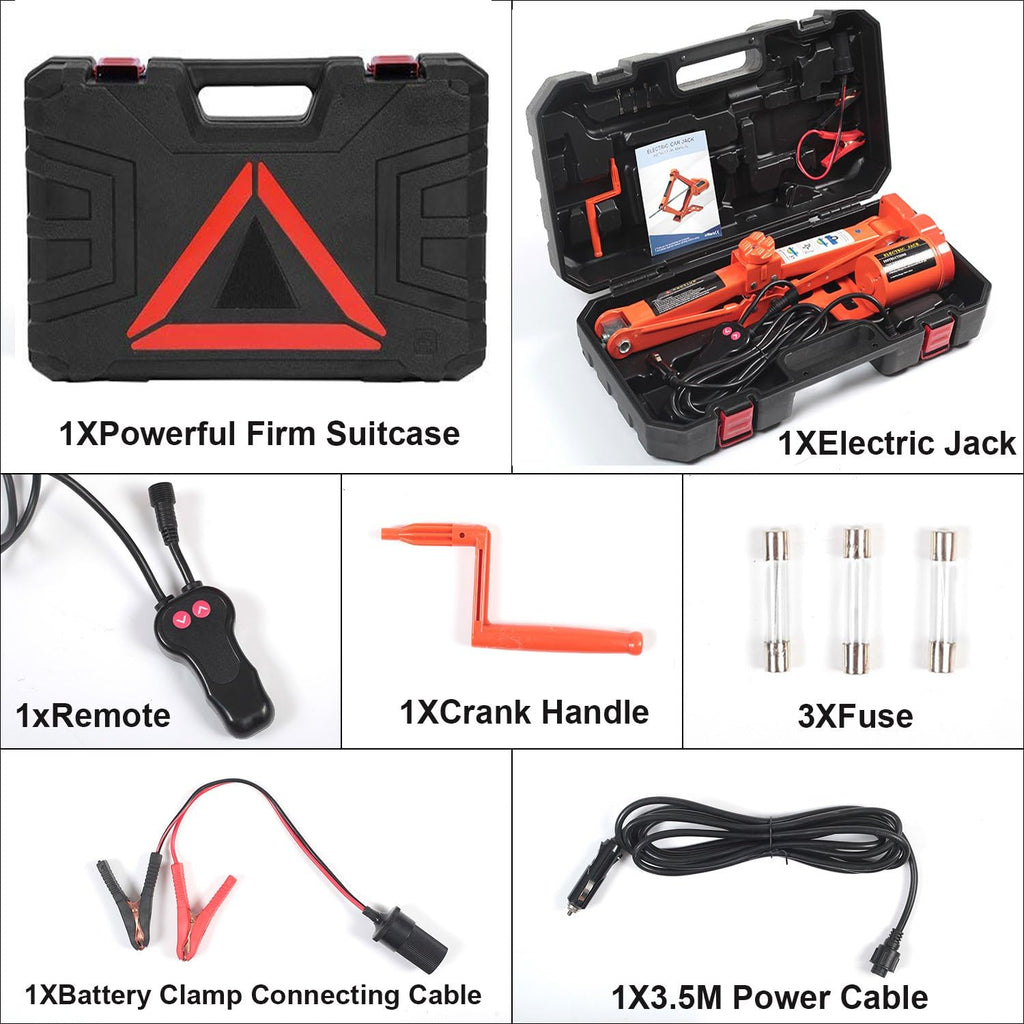 Car Floor Jack 3 Ton 12V Scissor Lift Set for Sedans SUV w/ Double Saddles Remote Tire Change Tool Kits a7