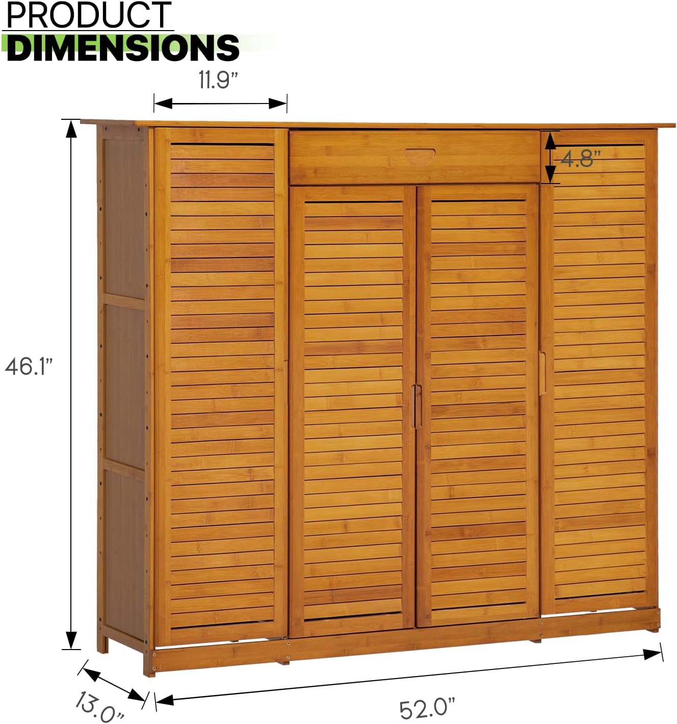 Bamboo 7-Tier Shoe Cabinet with Drawer and Boot Holder a7