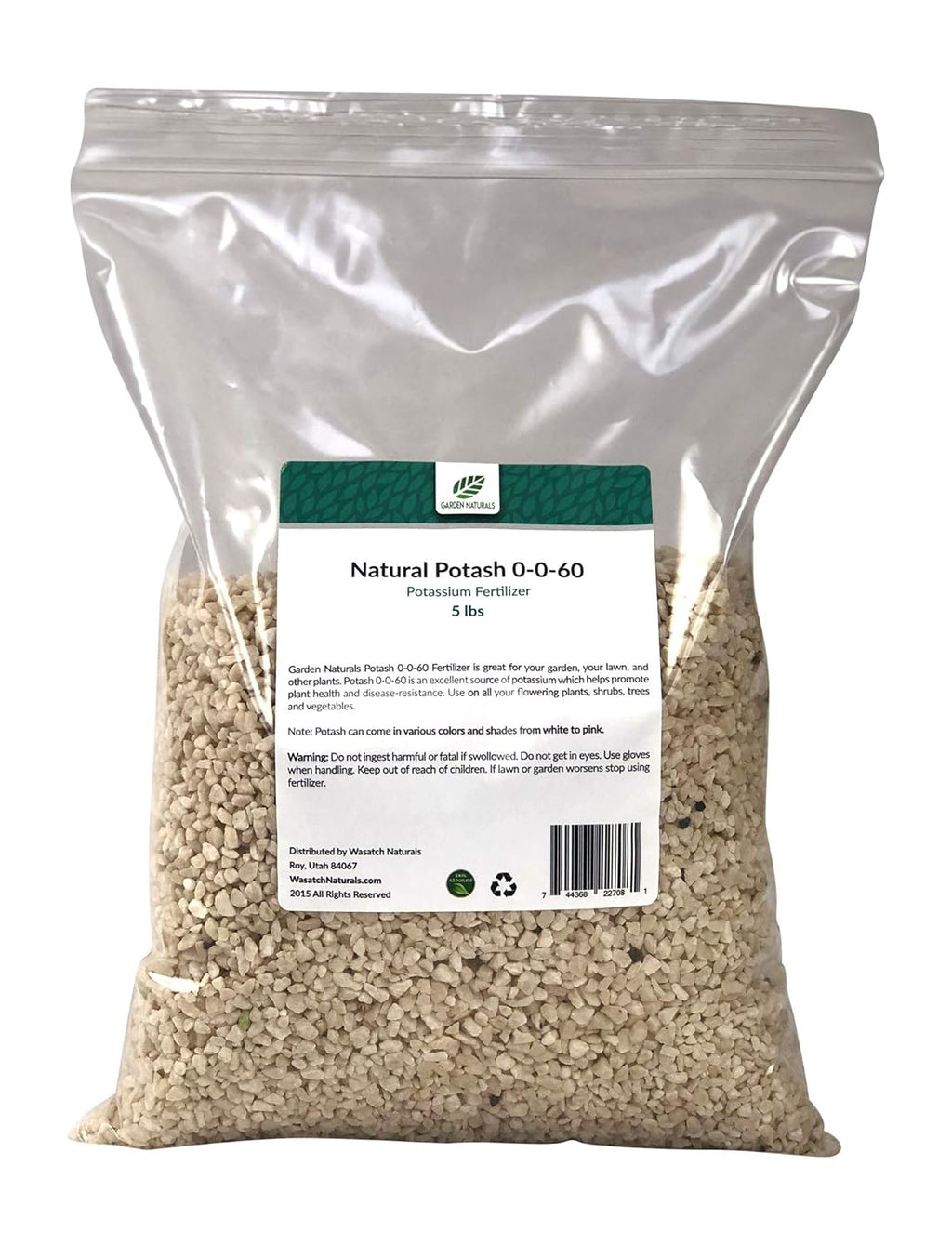 Natural Potash 0-0-60 Fertilizer 25 Pounds (Garden Naturals Brand)