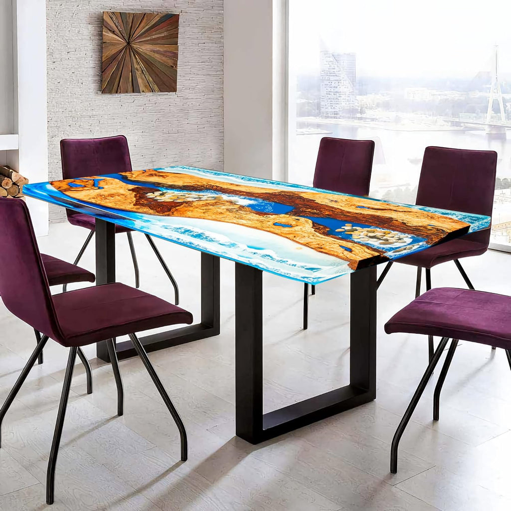 Epoxy Resin River Table for Home Office Dining a7
