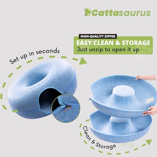 Cat Cave for Large Cats Scratch Detachable Washable Tunnel Bed a7
