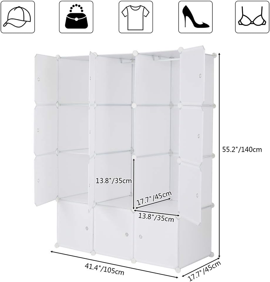 Cube Storage Organizer Shelves White a7