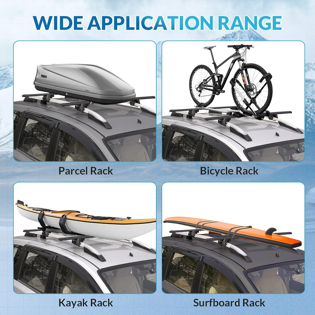 Roof Rack Cross Bars Adjustable Lockable Aluminum Black 7k