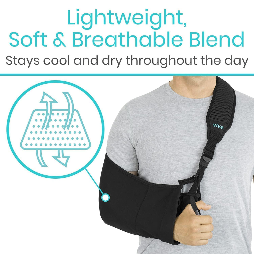 Arm Sling Shoulder Immobilizer Left Right Adjustable Padded Straps Black k7