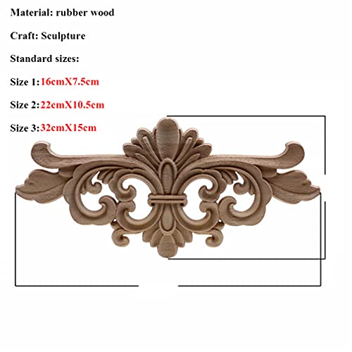 Wooden Floral Carving Wall Decor 10x55cm a7