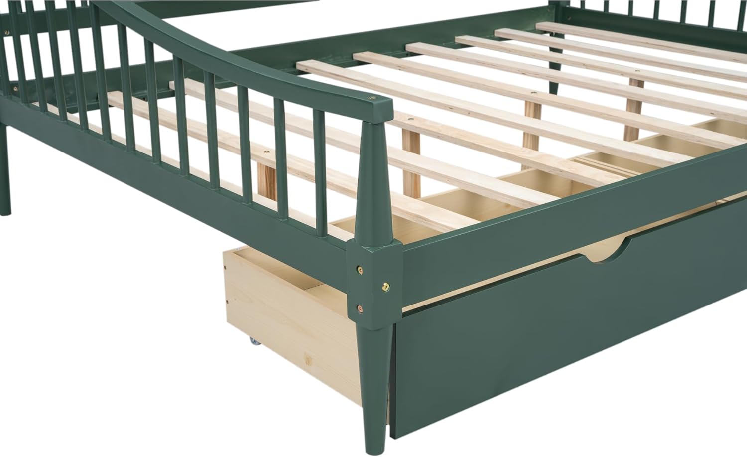 Daybed with Two Drawers Solid Wood Frame Green k7m
