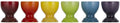 Le Creuset Stoneware Rainbow Egg Cups, Set of 6, Cherry, Volcanic, SoleiLitre, Palm, Teal and Ultra Violet