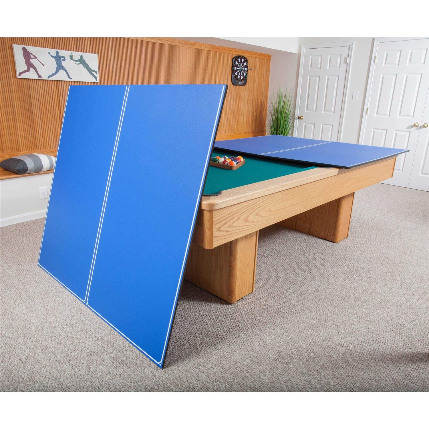 Table Tennis Conversion Top with Net Set 4-Piece a7