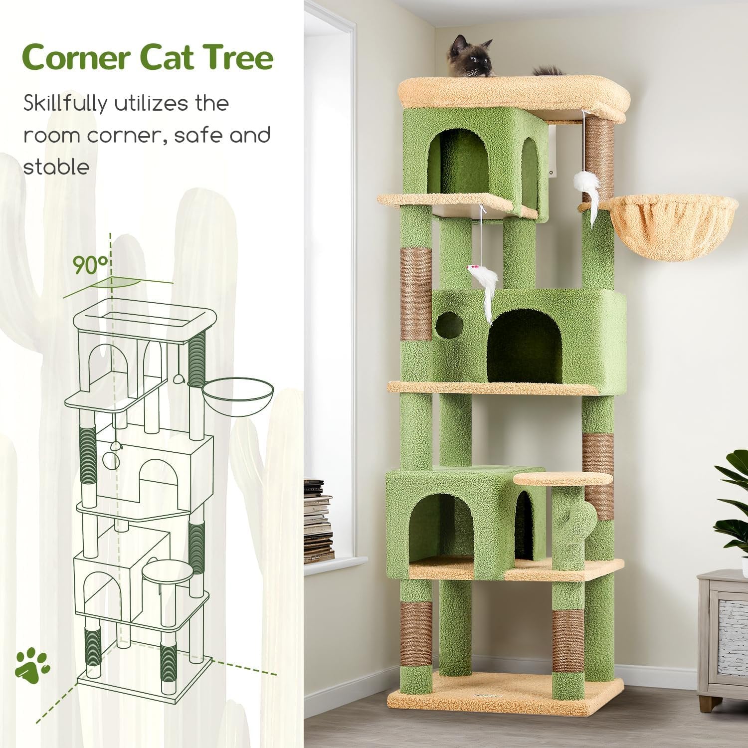 Cat Climbing Tower with Platform and Caves 7k