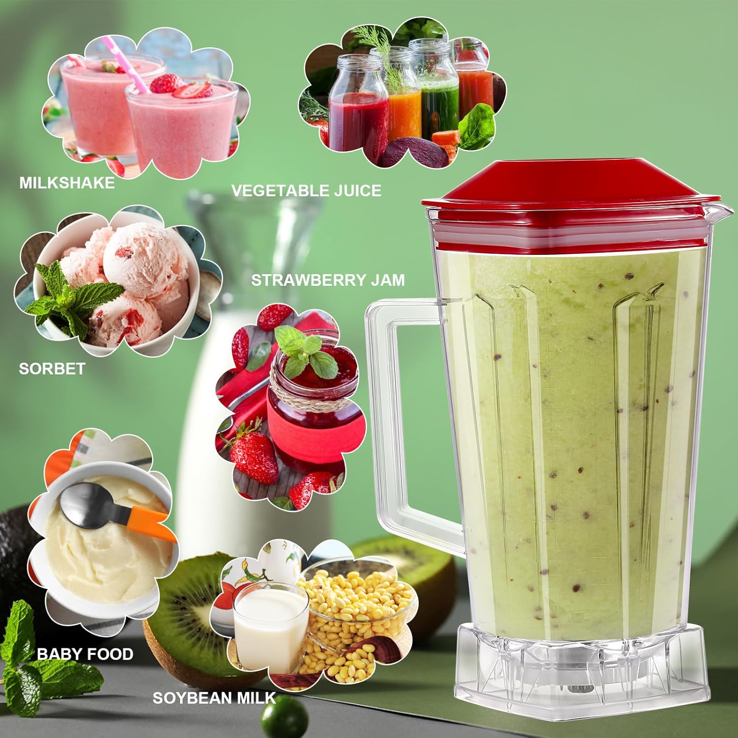 64 oz blender pitcher with red lid replacement parts a7k3