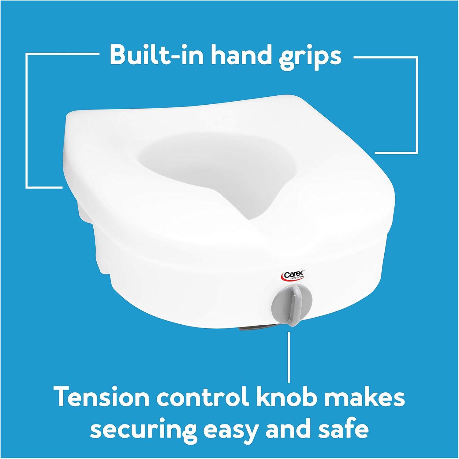 Raised Toilet Seat 5 Inch Lift Riser for Elderly White k7m