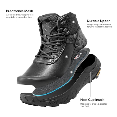 Men's Waterproof Tactical Work Boots Leather Combat Hiking q7B