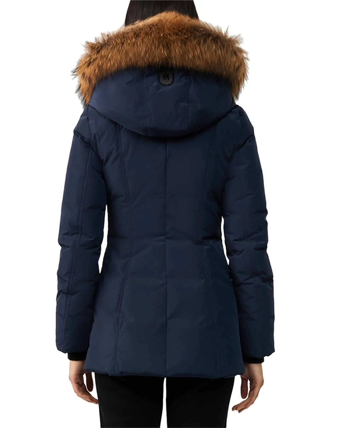 Coat with Fur Trim Navy S7