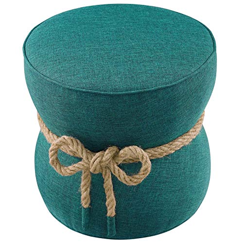 Round Upholstered Ottoman in Atomic Red k7