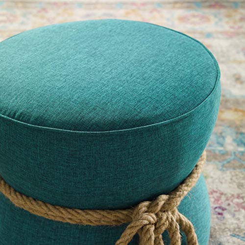 Round Upholstered Ottoman in Atomic Red k7