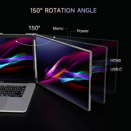 Portable Triple Monitor for Laptop 16in Aluminum HDMI USB-C k7