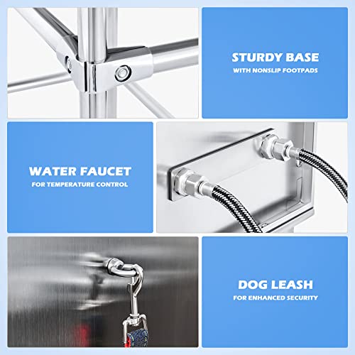 Stainless Steel Dog Washing Station for Small & Medium Dogs k7p