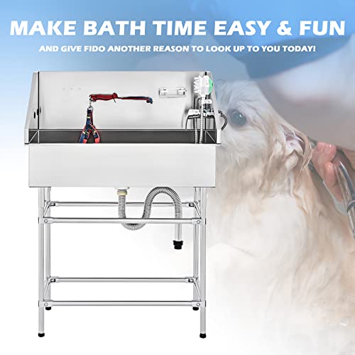 Stainless Steel Dog Washing Station for Small & Medium Dogs k7p