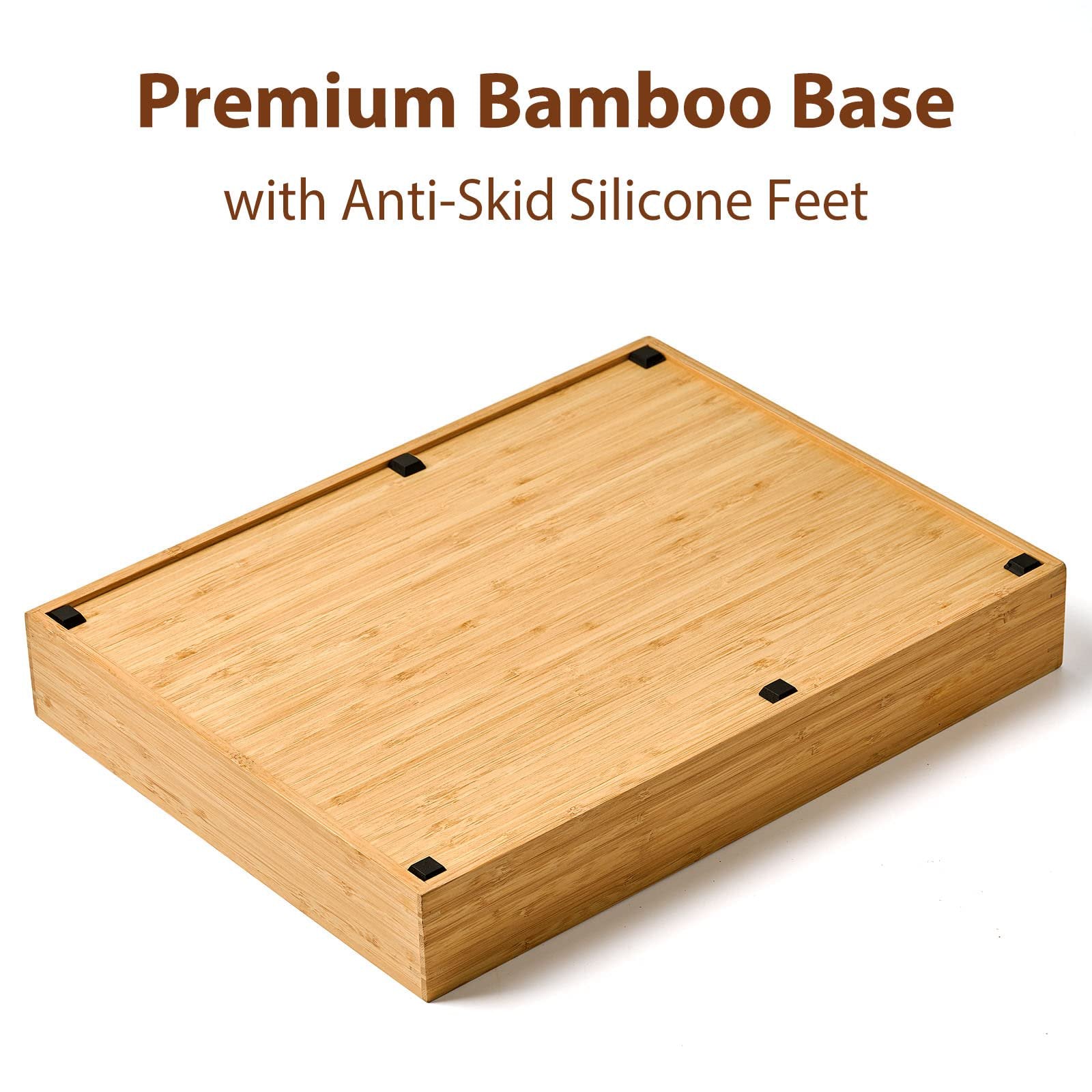 Bamboo Utensil Tray for Drawers, 7-Slot Deep Divider, Natural Wood A7