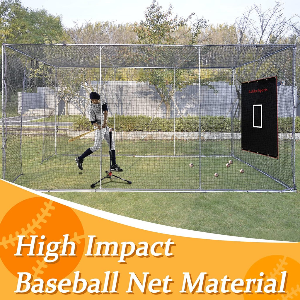 Batting cage with wheels for backyard 16x10x8ft a7