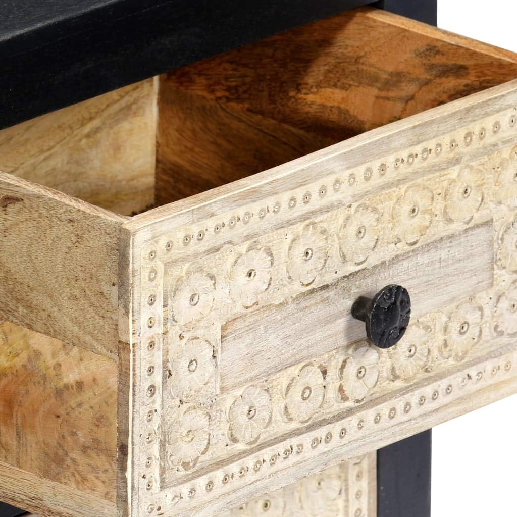 Wooden Side Table with Storage Cabinet 7k
