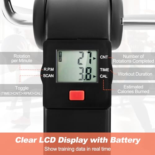 Mini Exercise Bike Folding Under Desk Pedal Exerciser LCD Display Adjustable Resistance Portable A7