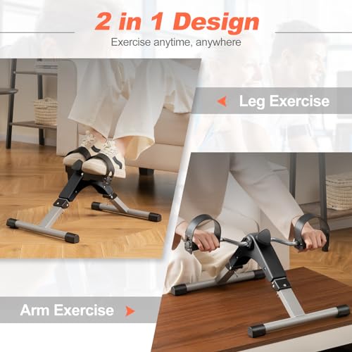 Mini Exercise Bike Folding Under Desk Pedal Exerciser LCD Display Adjustable Resistance Portable A7