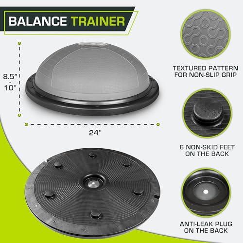 Balance Trainer Half Ball with Resistance Bands for Home Gym Workout k7m