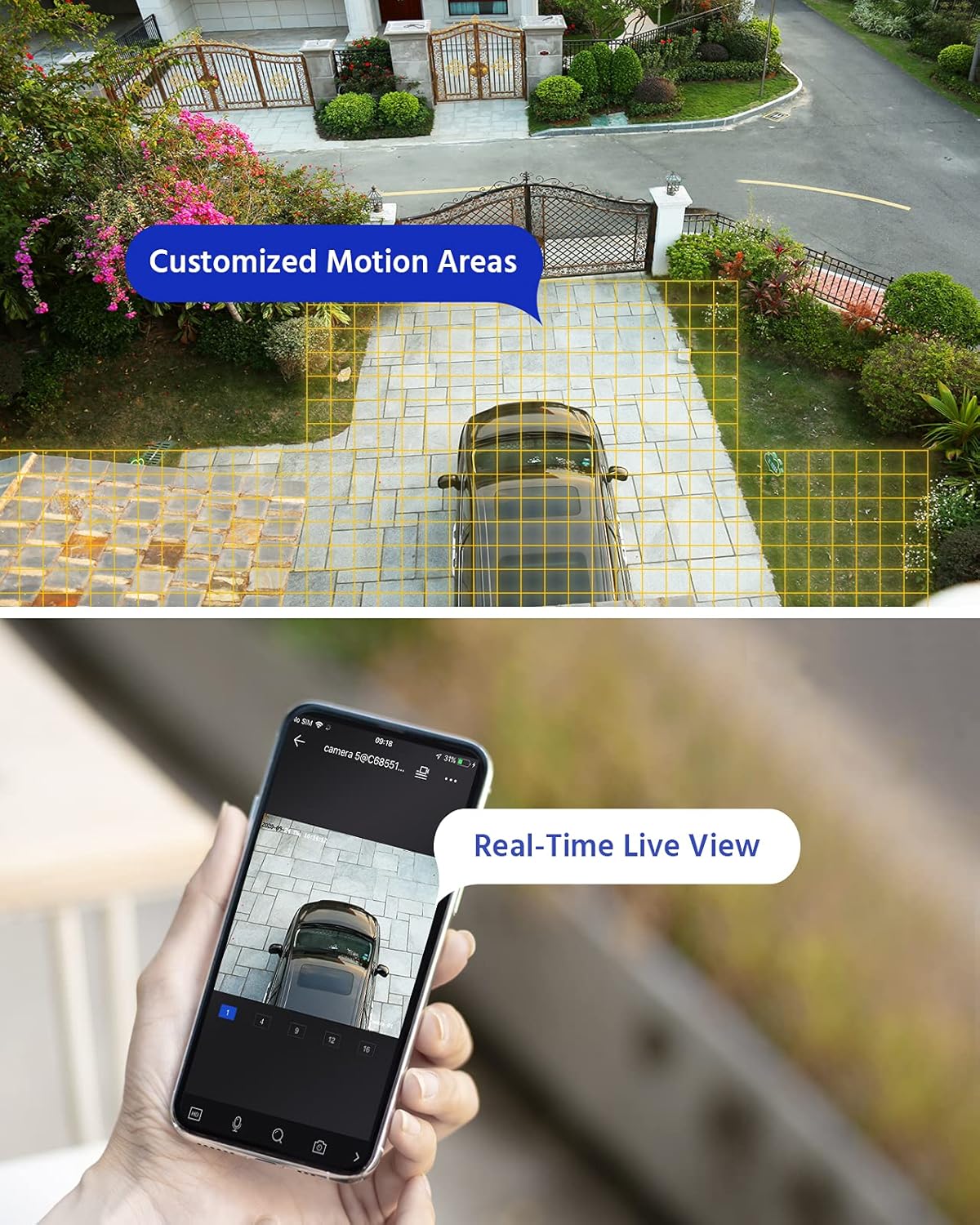5MP Security Camera System Outdoor 8 Channel DVR with 8 Cameras IP66 Weatherproof Home CCTV 1TB HDD k7