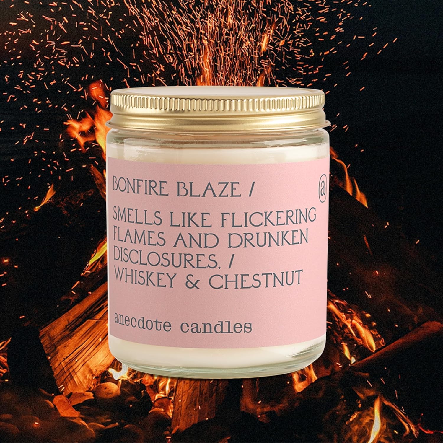 Coconut Soy Wax Candle Jar Whiskey Chestnut Scent 7.8 Oz k9