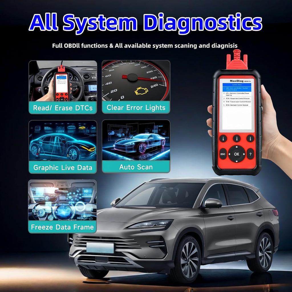 OBD2 Scanner All System Diagnostic Tool MD808 Pro 7 Reset Service k9