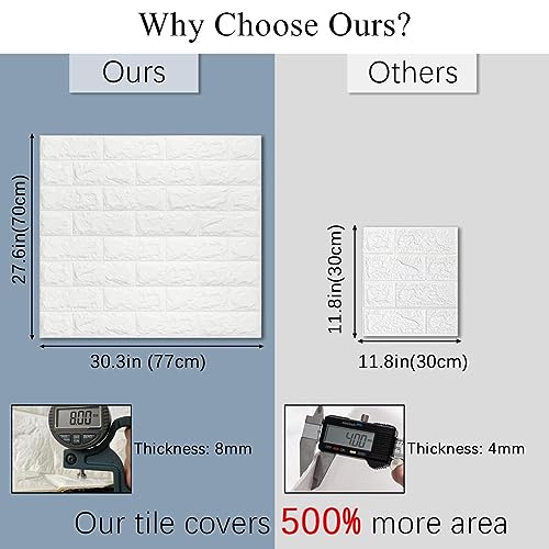 Brick Wall Panels 20 Pack Peel and Stick 3D Wallpaper Waterproof Foam Faux Brick q7