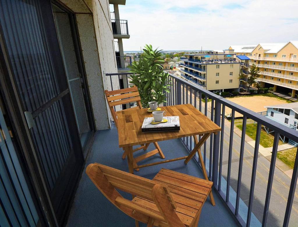 Wood Folding Indoor Outdoor Table 29.5x29.5x28.7 Golden Teak k7
