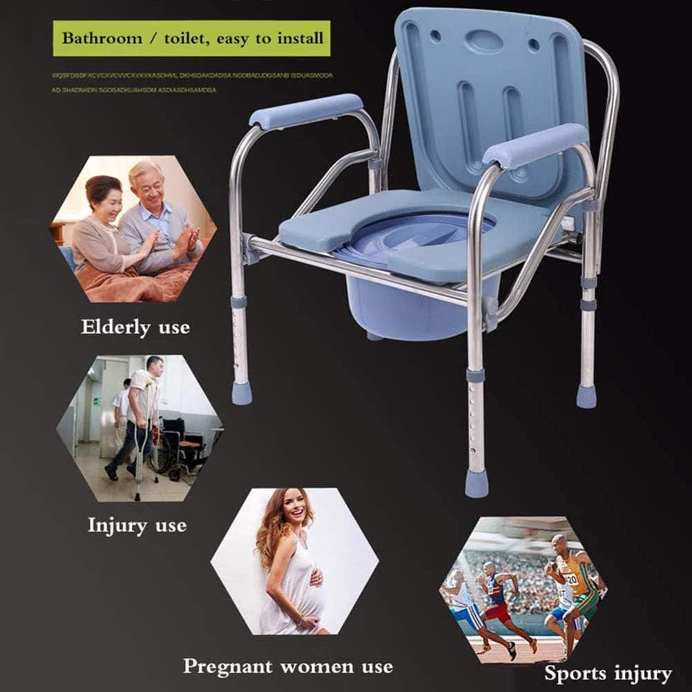 Portable Bedside Commode Chair, Non Slip Mobile Toilet, Adjustable Height for Elderly a7