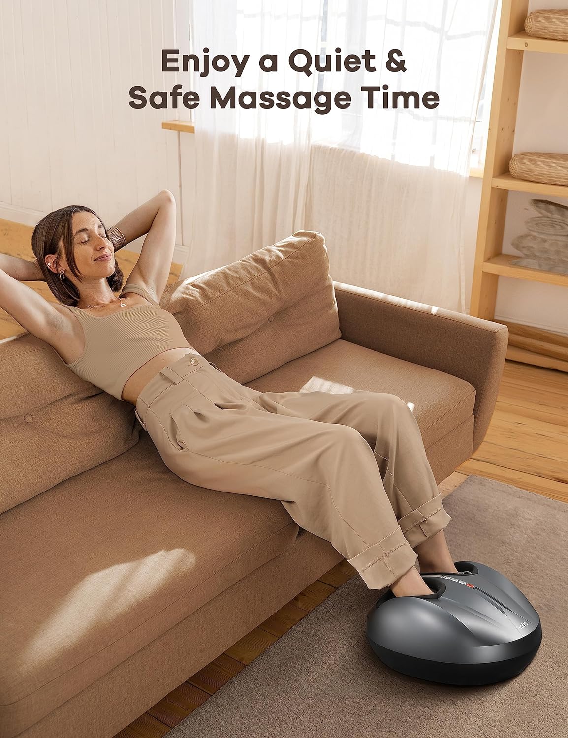 Foot Massager for Neuropathy Pain, Deep Kneading Shiatsu, 2 Heating Levels a7