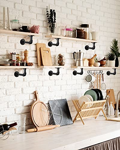 Shelf Brackets 12 Pack Heavy Duty Wall Mount Black Iron Finish 7x4 Inch k9