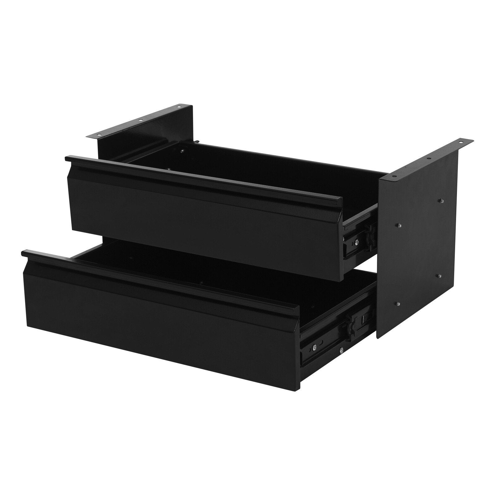 Under Desk Sliding Drawer Organizer, Black Steel Storage Tray a7