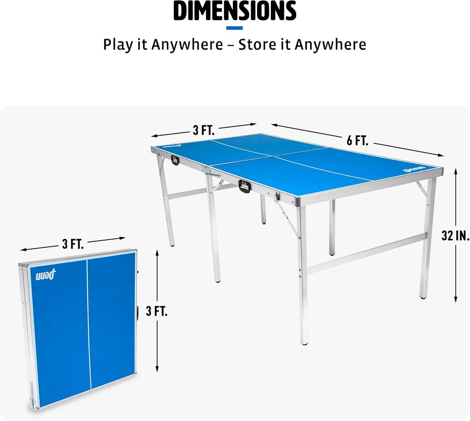 Space Saver Table Tennis Table 6ft Indoor Outdoor Portable with Net Paddles Balls a7