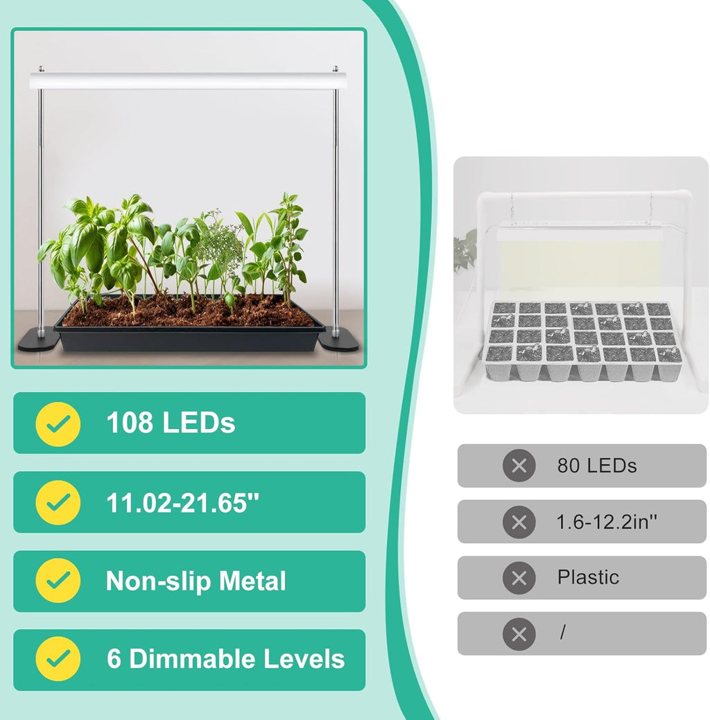 Grow Light Stand with LED Timer and Adjustable Height for Indoor Plants k7p