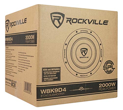 Rockville 10" 2000W Peak Car Subwoofer Dual 2-Ohm 500W RMS Black k7
