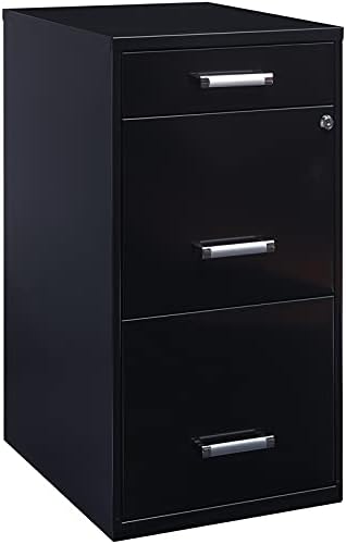 Metal Organizer Pencil Drawer Vertical File Cabinet 18in Black k7