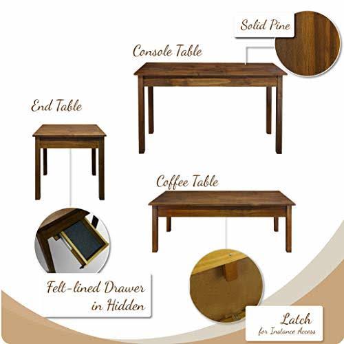 End Table with Concealed Drawer Brown k7m