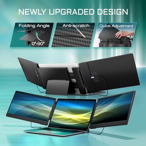 Portable Monitor FHD IPS Laptop Screen Extender Foldable Stand Dual Speakers HDMI USB Type-C Plug and Play 7k
