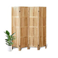 4 Panel Room Divider, 5.6 FT Folding Privacy Screen Room Divider, Partition Divider for Room Separation, Wooden Room Screen Divider Freestanding, for Home Office, Bedroom (Light Brown)