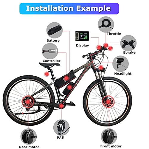 Electric Bike Conversion Kit 48V 1500W Rear Hub Motor 27.5 Inch Wheel k7